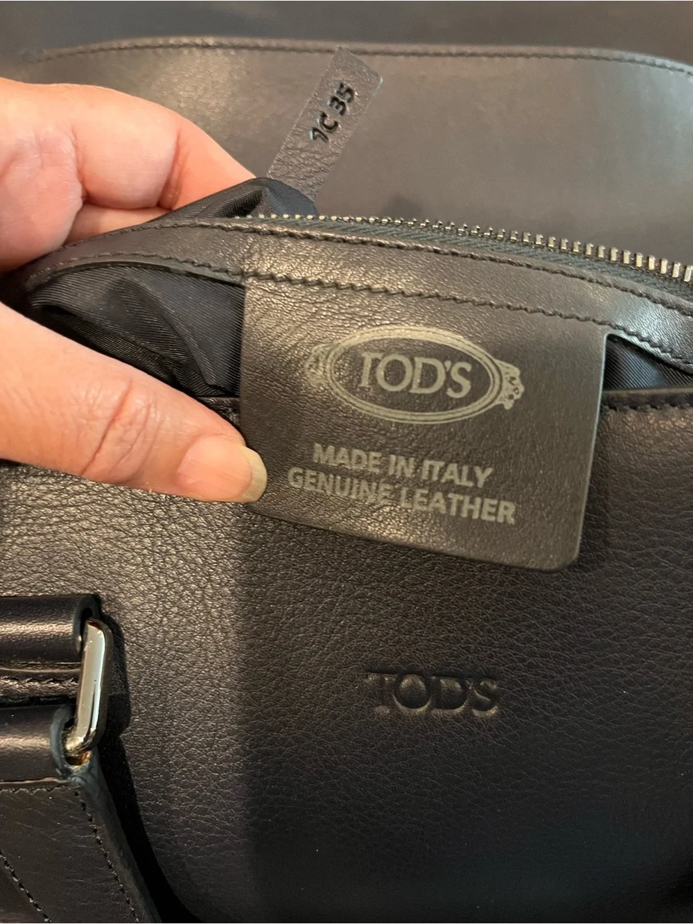 TOD'S Dark Navy Blue Leather Gommino Envelope Briefcase Messenger Bag NWOT
